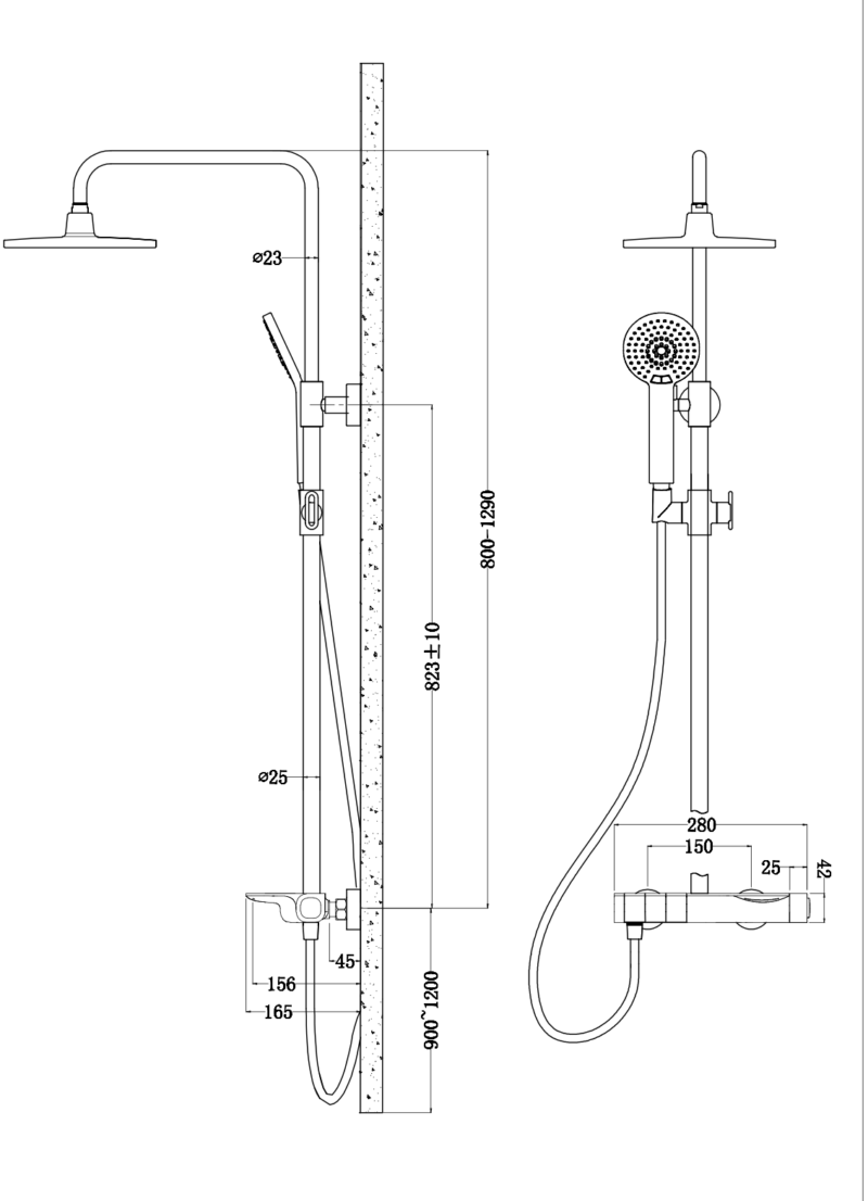 AT3507B | Rain-Shower Mixer