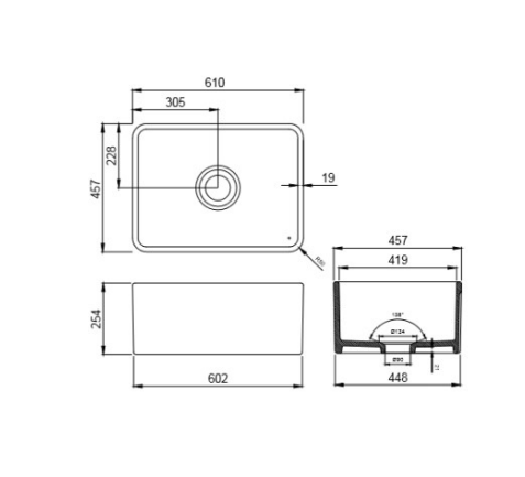 GZK 610 | FERRE CERAMIC KITCHEN SINK