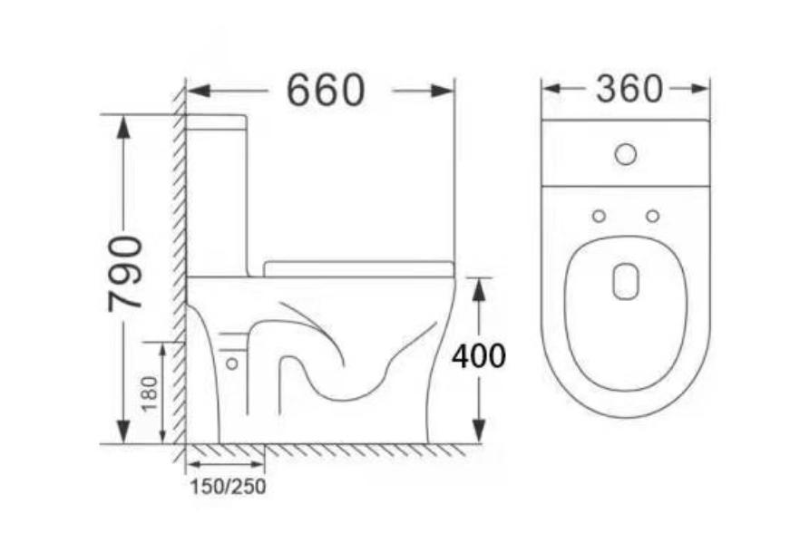 ATAL8050 | Double Vortex Two-Piece Closet (670x360x790mm) - ThatRenoStore