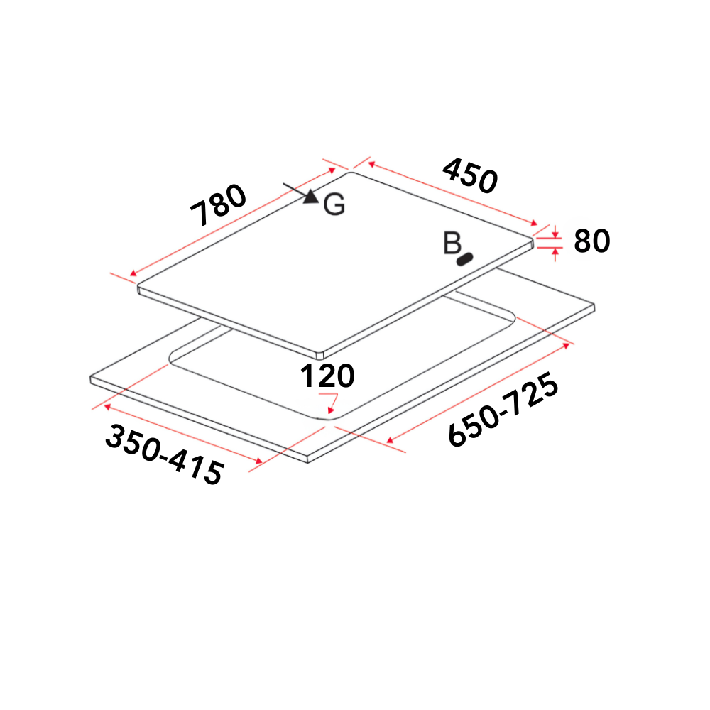 EFH 7636 WT VGB | Gas Hob 78CM