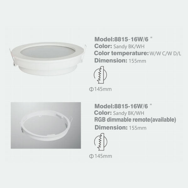 SL8815 RD Downlight - 16w/6"