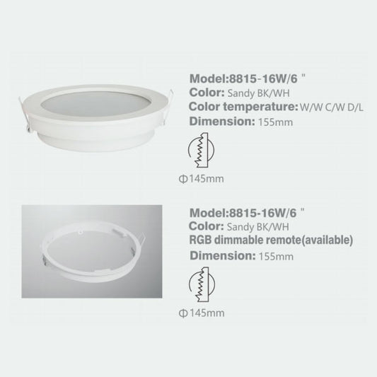 SL8815 RD Downlight - 16w/6"