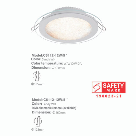 SLC6112 RD Downlight | 12W/5" Inch