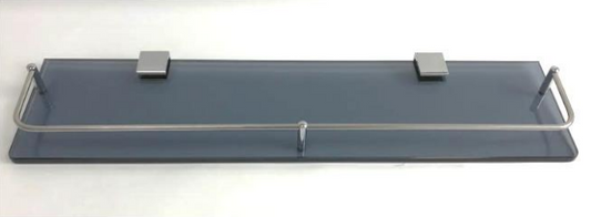 NGS-D50-BC | Single Tempered Glass Shelf - Black Clear