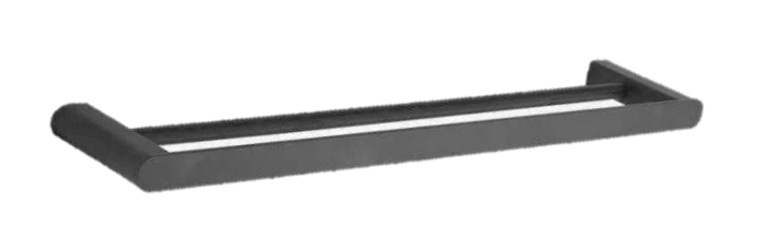 NNB-7302-BK/GM | 600mm Double Towel Bar - Matt Black/Gunmetal