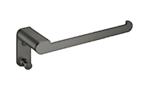 NNB-7305-BK/GM | Hand Towel Holder w/ Hook - Matt Black/Gunmetal