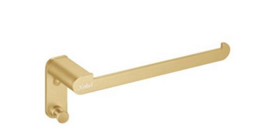 NNB-7305-GD | Hand Towel Holder w/ Hook - Matt Gold