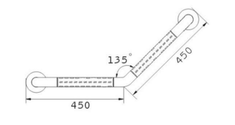 NHBL-800 | L-Grab Bar (135°) - White PVC