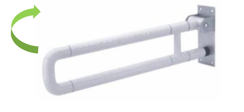 NHBU-623-WT | 90° Collapsible Hand Bar - White PVC