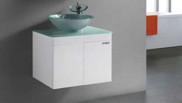 NCGTW-160 | PVC Cabinet with Glass Top - White