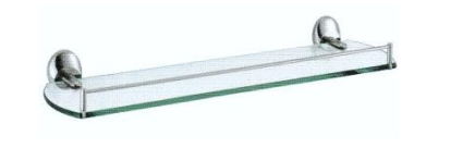 NAT-13100 | Glass Shelf w/ Barrier - Stainless Steel Polish