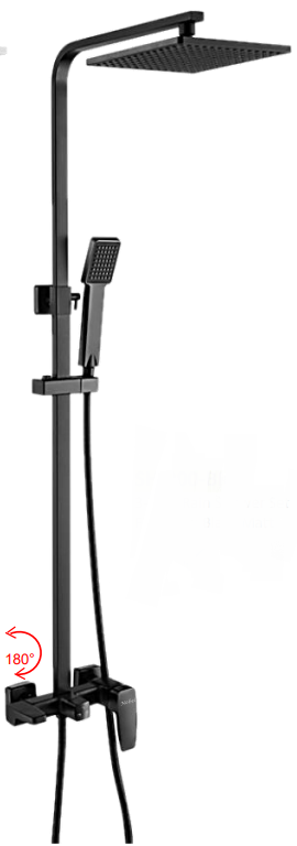 NSH-900-BK | 3-Way Rain Shower Set - Matt Black