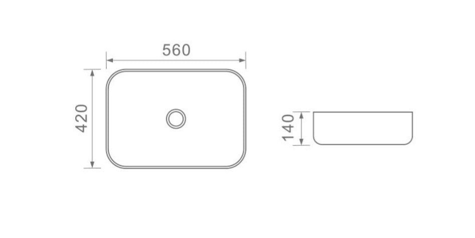 D1001102BW | Counter Top Basin