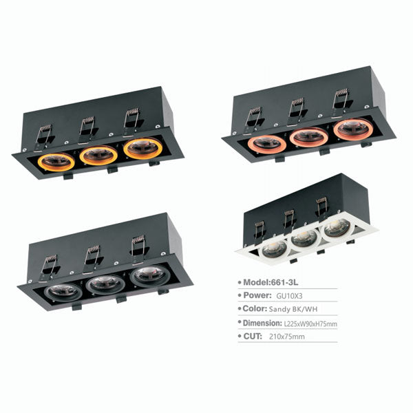 SL661 | Spot Down Light - 3L (Gold Ring)