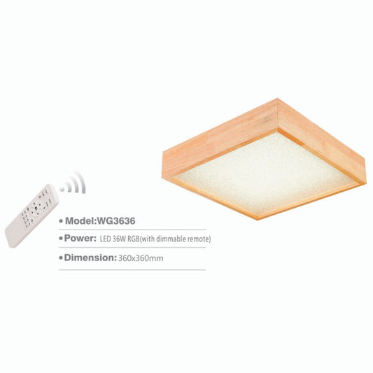 SLWG3636 SQ Surface Light | LED Ceiling Lamp - RGB Dimmable Remote