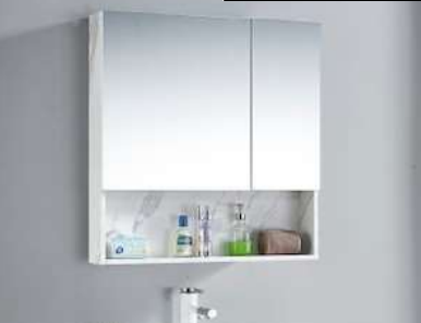 NMCS-891 | S/Steel Mirror Cabinet - Dark Marble/Grey Marble/Sand Beige Marble