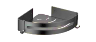 NNB-7323-BK/GM | Corner Shampoo Basket - Matt Black/Gunmetal
