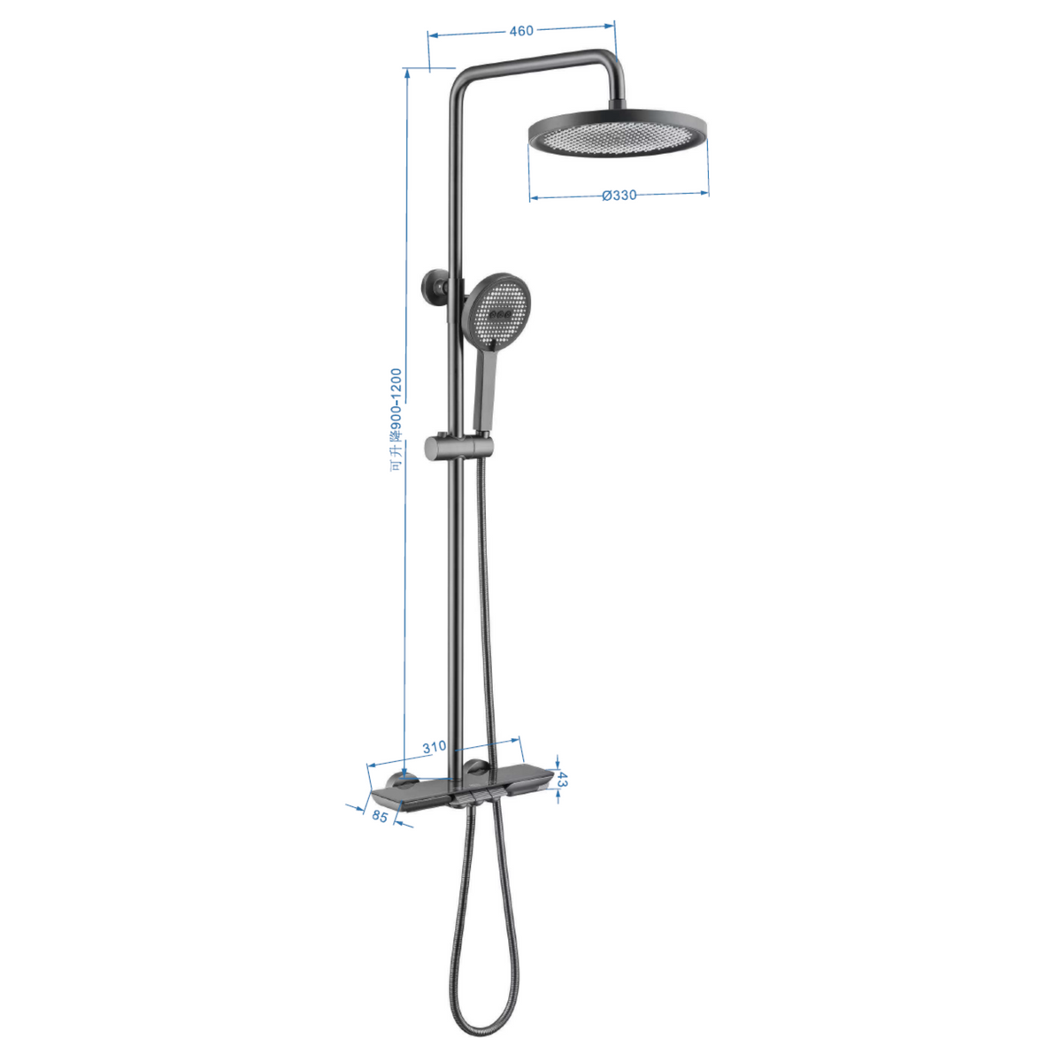 AT046GM | Single-lever Rain-shower Mixer - ThatRenoStore