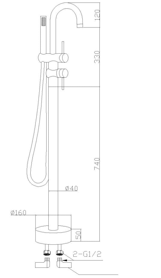 AT1005B | Floor-Mounted Bath-Shower Mixer - ThatRenoStore