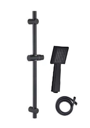 GR-106B SQ BLACK |1 WAY SHOWER SET - Black