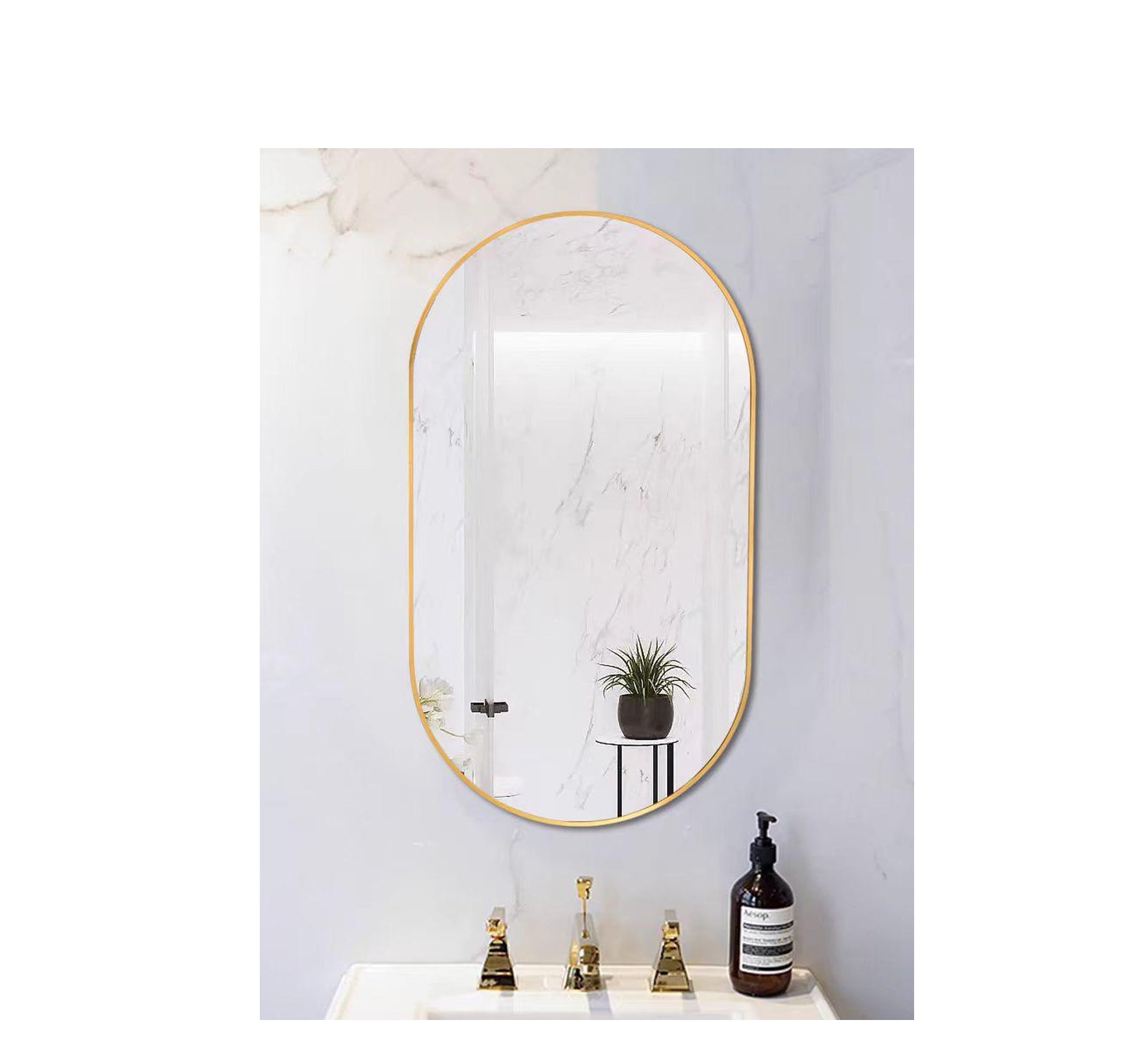 AT15053MG | Oval Mirror with Frame - ThatRenoStore