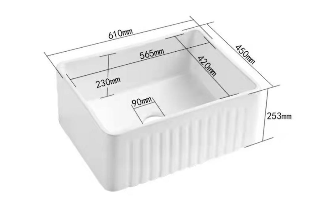 AT2418 | Fireclay Farmhouse Sink