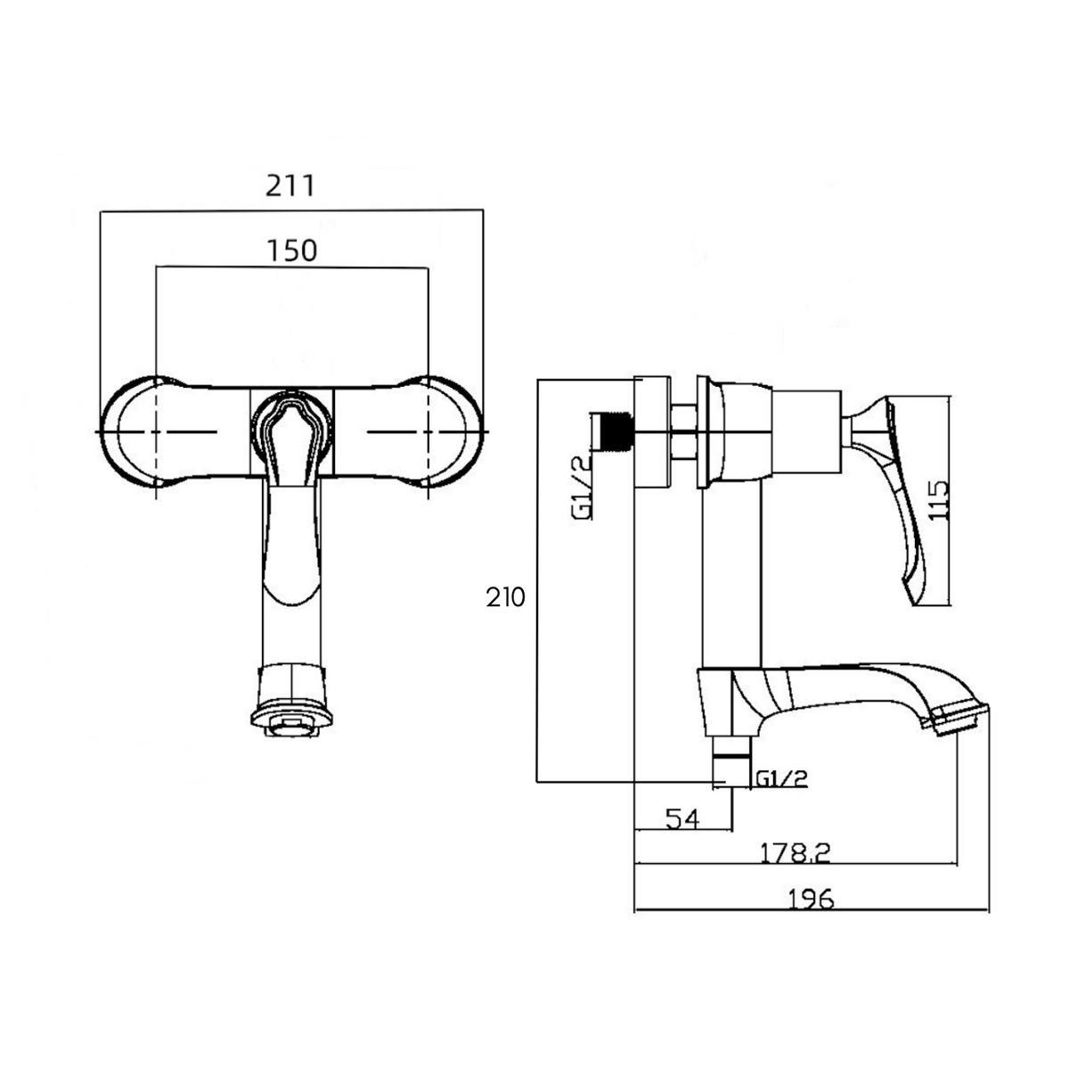 AT2506G | Single-lever Bath Mixer - ThatRenoStore
