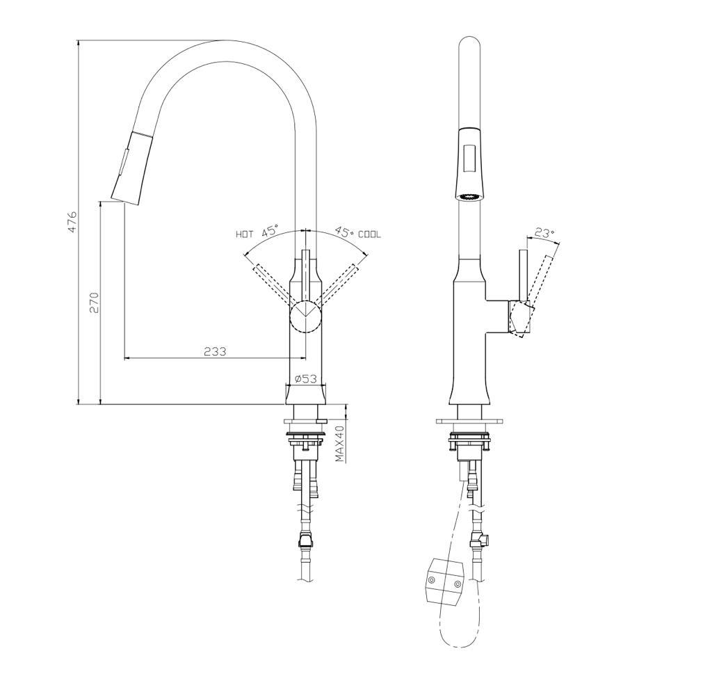 AT5156C | Sink Mixer (Pull-Out)