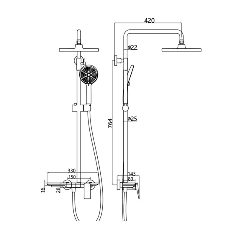 AT600AGM | Modern Rain Shower Set - ThatRenoStore