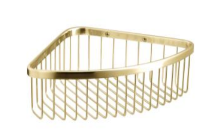 NFS-2604 BGD-10" | Corner Shampoo Basket - Brushed Gold