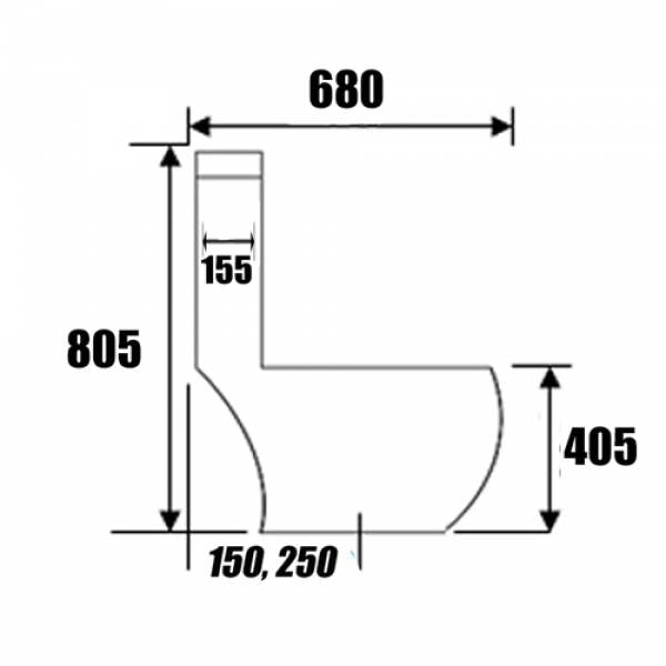 BAW898 | Water Closet - 6"/10"