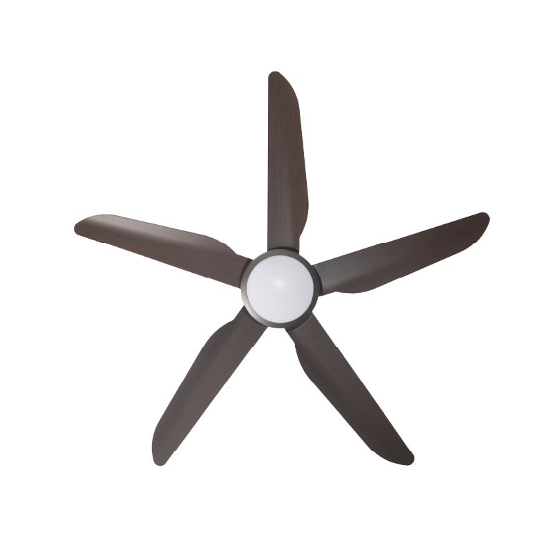 Mistral Cyclone 42 Ceiling Fan, dark wood, bottom view - ThatRenoStore