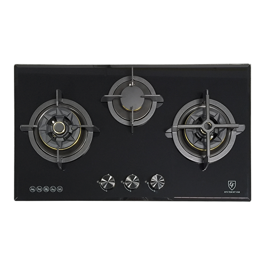 EF EFH 7636 WT VGB 78cm gas hob with three brass burners - ThatRenoStore