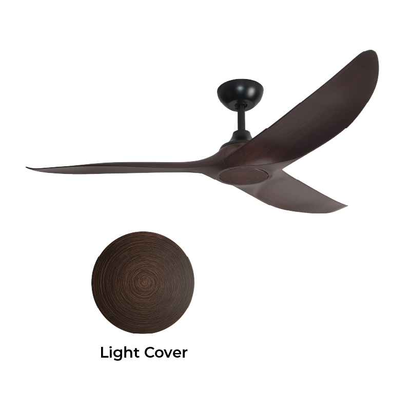 Mistral Gust 60 Ceiling Fan, black with dark wood - ThatRenoStore