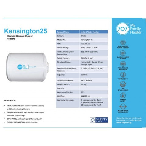 707 | KENSINGTON 25 Storage Water Heater