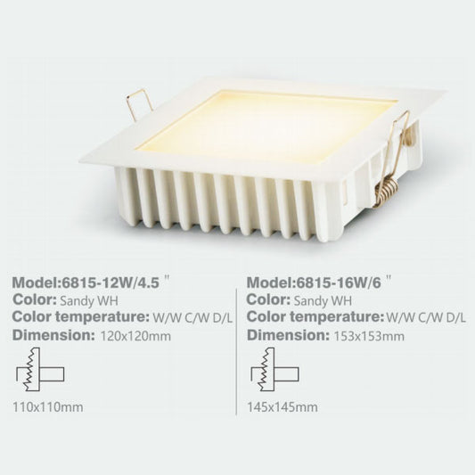 SL6815 SQ Downlight | 12W/4.5" Inch - RGB