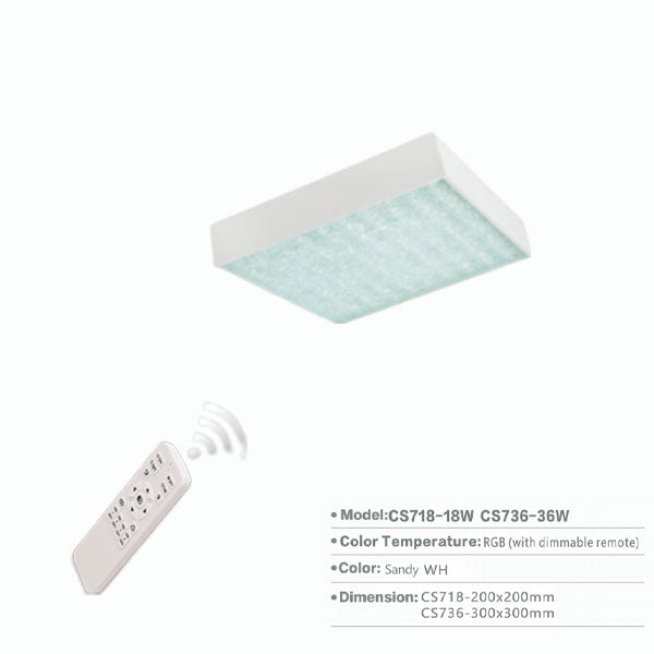 SLCS736 SQ Surface Light | 36W/12" Inch - RGB Dimmable