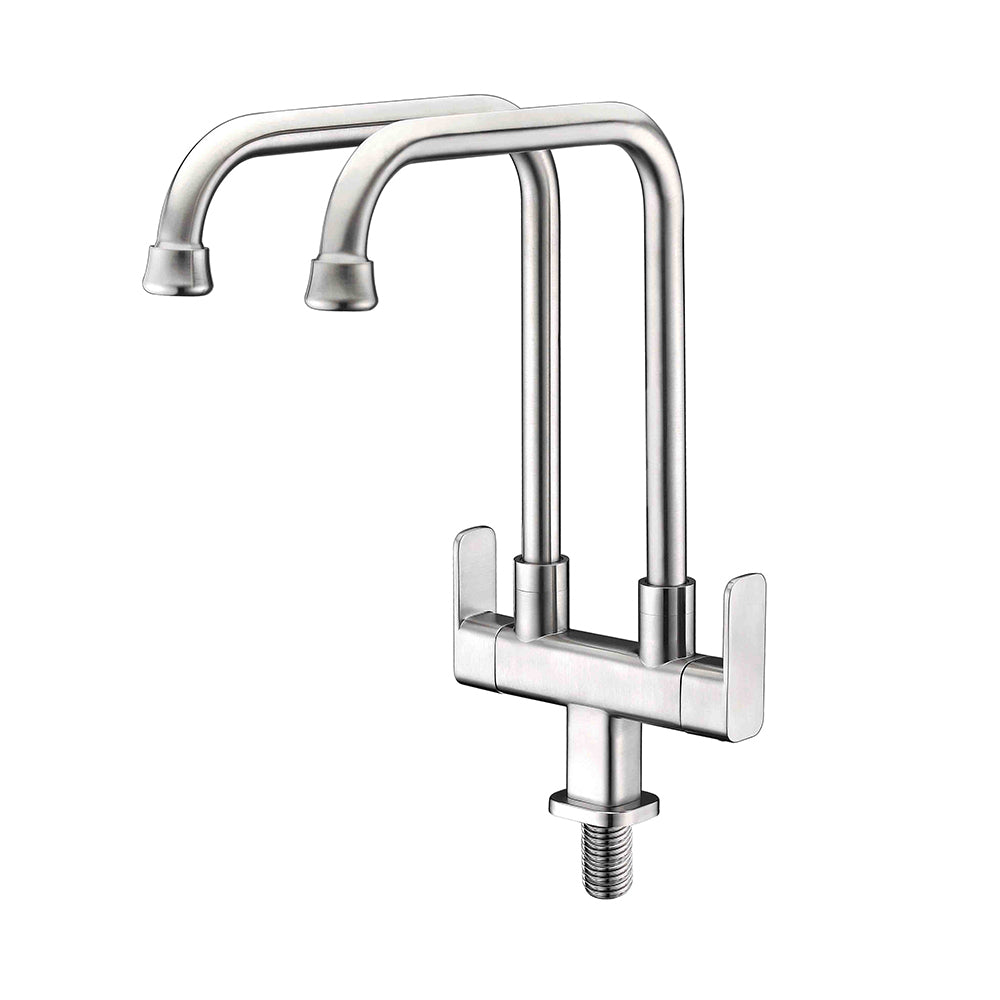 QNTL-6025-C-SS (BN) | Kitchen Double spout Cold Tap - ThatRenoStore