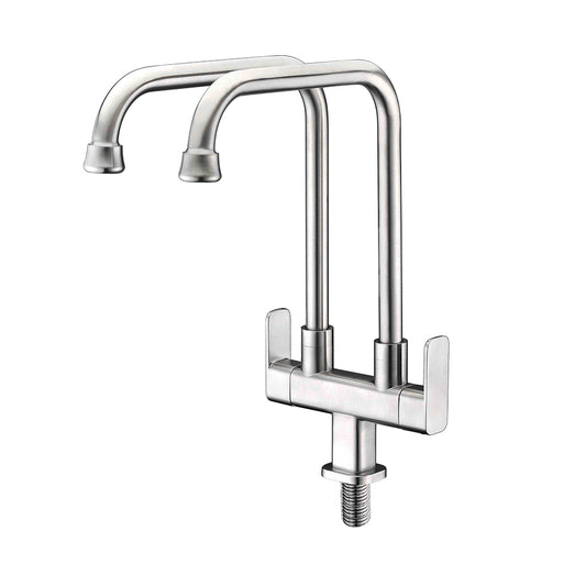 QNTL-6025-C-SS (BN) | Kitchen Double spout Cold Tap - ThatRenoStore