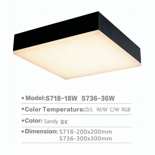 SLS736 SQ Surface Light | 36W/12" Inch - RGB