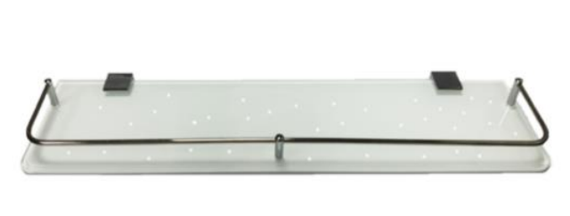 NGS-D50-WTG | Single Tempered Glass Shelf - White Glitters