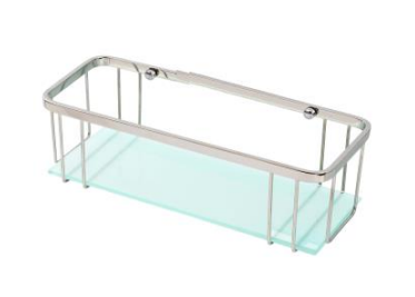 NJN-1054P | Long Basket w/ Glass - Chrome Polish
