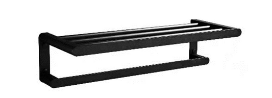 NNB-7310-BK/GM | Towel Rack - Matt Black/Gunmetal
