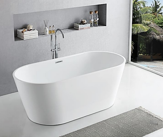 NNST-010-1350 | Modern Slim-line Free Standing Bathtub - White