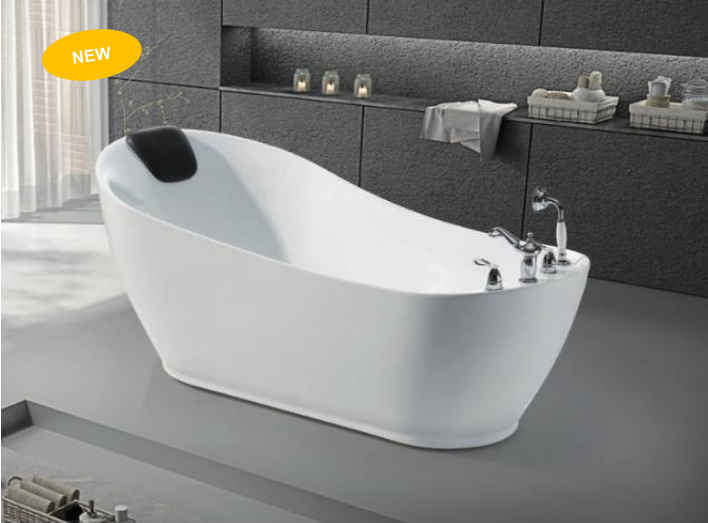 NNST-020-1600 | Modern Slim-line Free Standing Bathtub - White