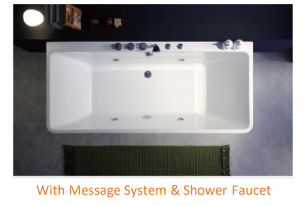 NNST-045-SPA-1350 | Massage Bathtub - White