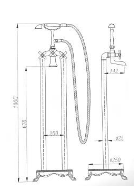 NS-816A | Floor Standing Faucet - Antique Bronze