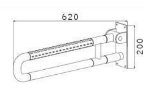 NHBU-623-WT | 90° Collapsible Hand Bar - White PVC