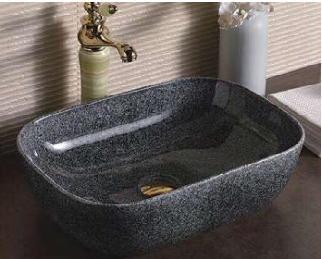 NC-7402-BK | Ceramic Art Basin - Pearl Black Design