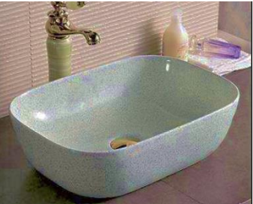 NC-7402-PJ | Ceramic Art Basin - Pearl Jade Design